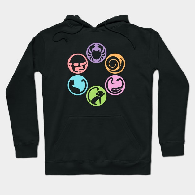 Bakemonogatari girls (Monogatari Series) icons (Shinobu Helmet ver.) Hoodie by Kamishirts